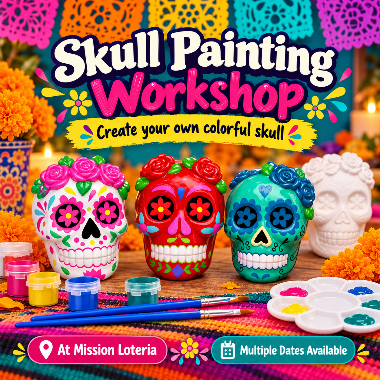 Ceramic Skull Painting Workshop