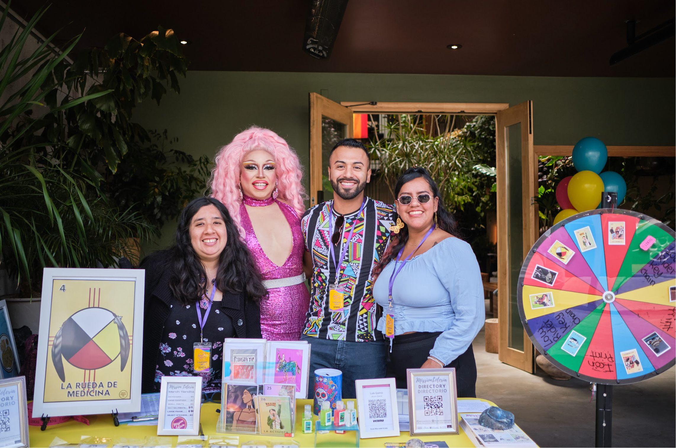 Mission Lotería volunteers at a community event in the Mission District