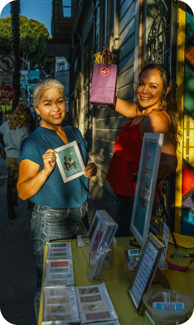 Mission Lotería volunteers together at an event